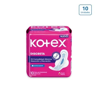 Toallas Higienicas kotex Discreta x 10 uds