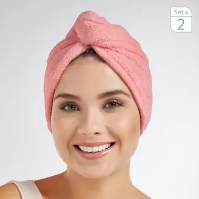 Set x 2 Toallas Secado Rápido Marfil y Palo Rosa