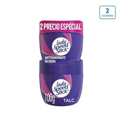 Desodorante en crema Lady Speed Stick Antitranspirante x 2unds x 100g c/u