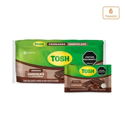 Galletas Tosh Cremadas Chocolate x 144g x 6 unds sustituto