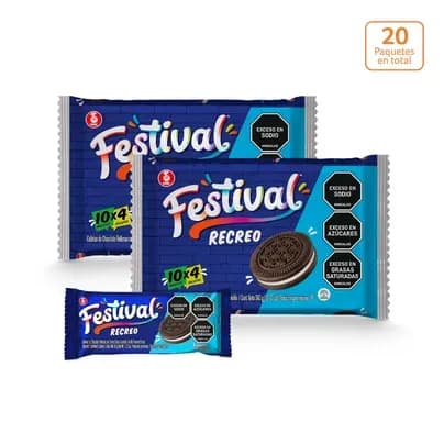 Galletas Festival Recreo x 360g x 10 paquetes x 4 unds c/u