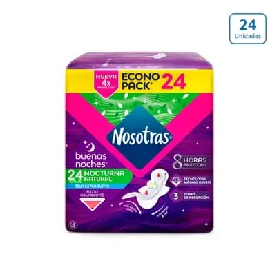 Toallas Higiénicas Nosotras Buenas Noches tela x 24 unds