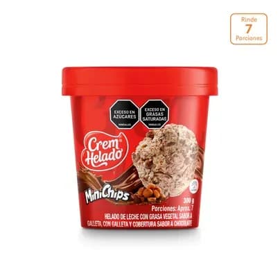 Medio Litro Cremhelado Tradicional Minichips x 300g