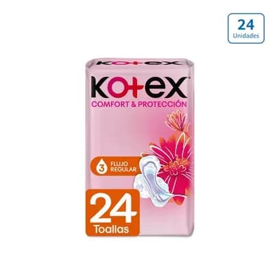 Toallas Higiénicas Kotex Ultradelgada x 24 unds