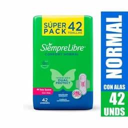 Toallas Siempre Libre Normal con alas x 42 unds-0