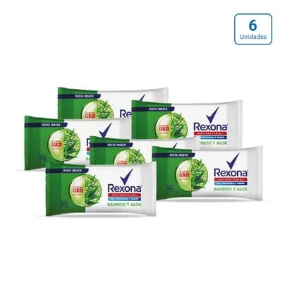 Pack Jabones Rexona Bamboo x 6 unds x 110g c/u