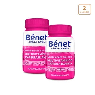 2 Multivitaminas Bénet Mujer x 30 Cápsulas c/u