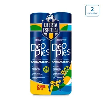 Desodorante para pies Deo Pies Antibacterial x 2unds x 260ml c/u