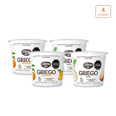 Yogurt Griego Multisabor x 4 unds x 150g c/u