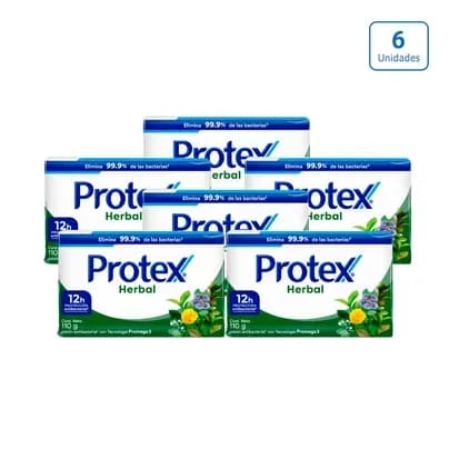 Jabón en barra Protex Herbal Antibacterial x 6 unds x 110g c/u