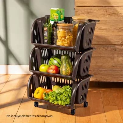 Carrito Organizador Chocolate X 3 niveles