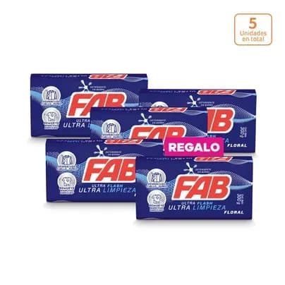 Jabón en barra Fab ultra flash floral x 300g c/u
